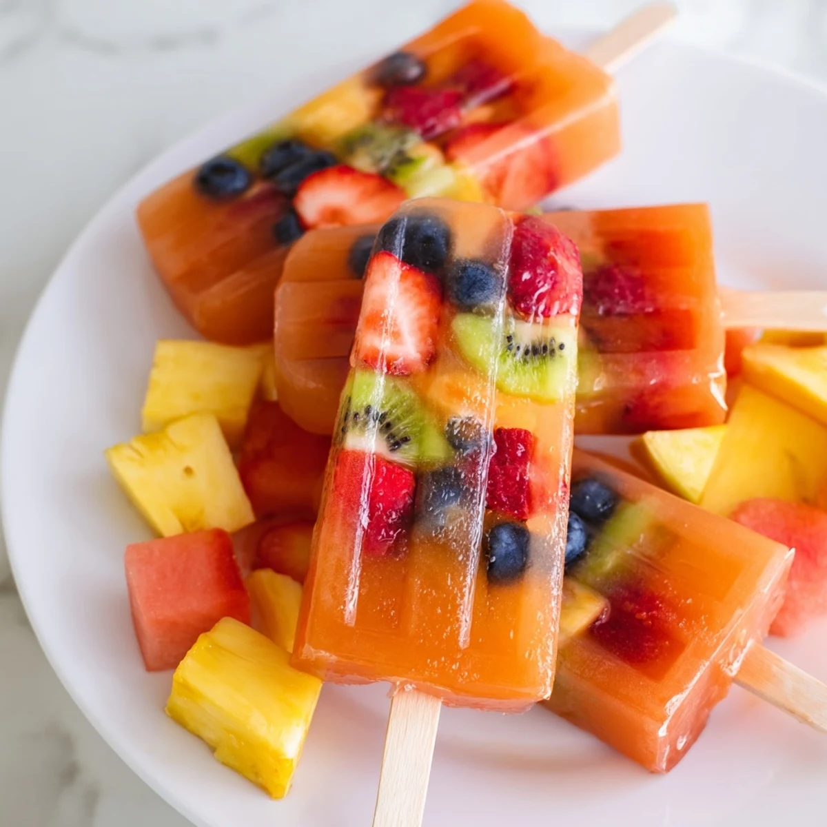 A colorful Summer Popsicle Board overflowing with fresh fruit and refreshing, homemade treats.