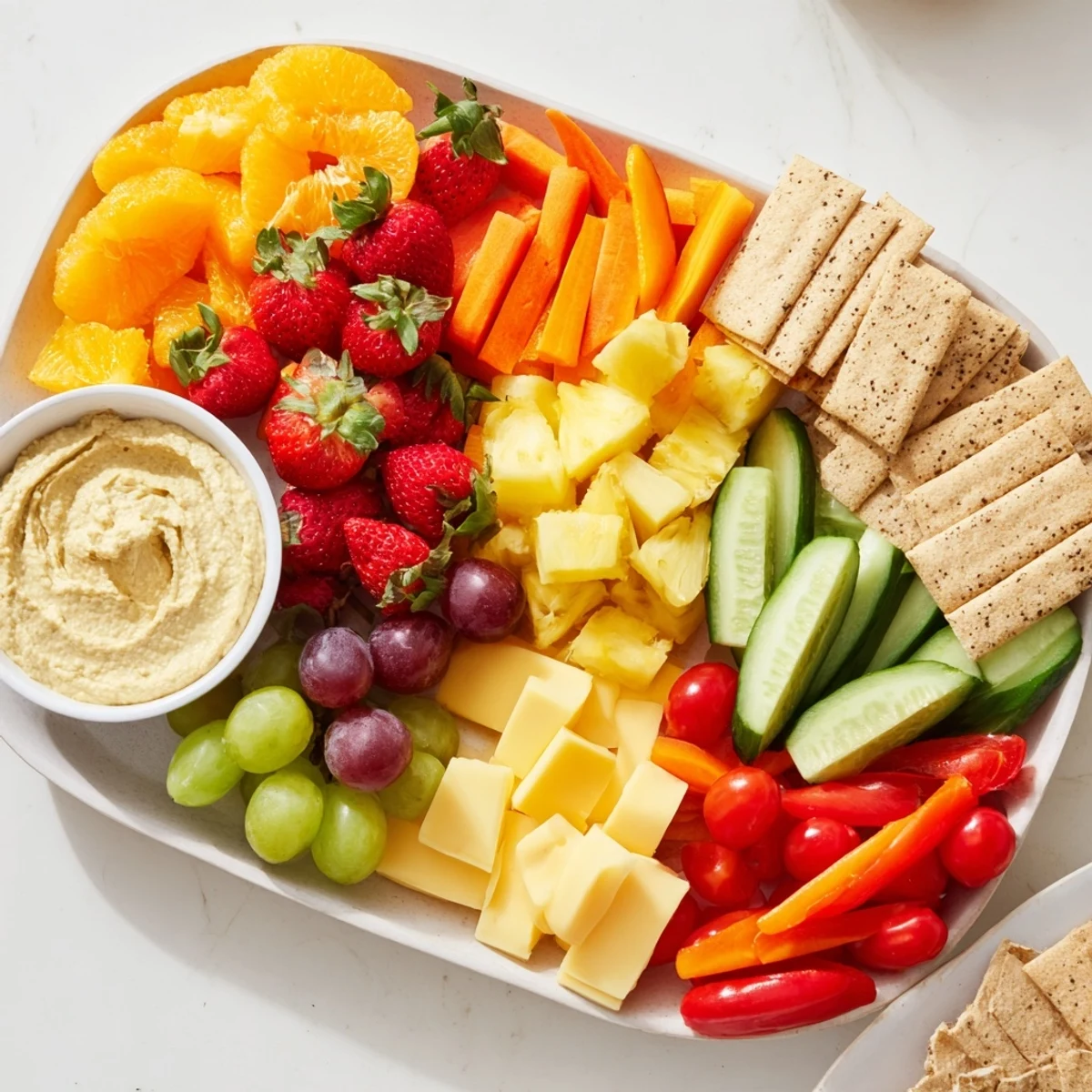 Bunte Obst Gemüse Platte