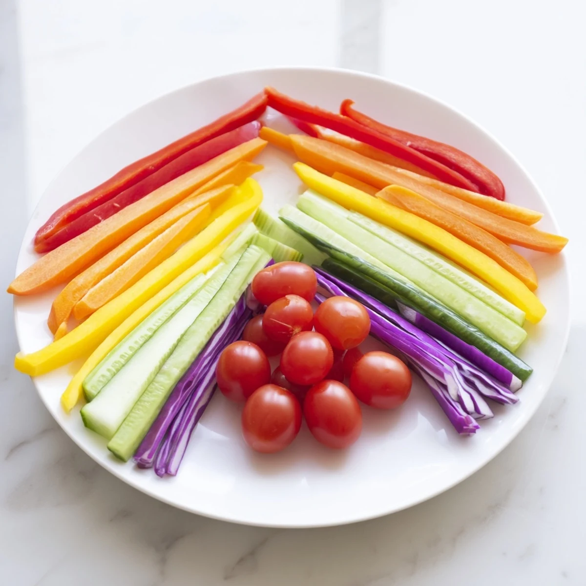 Bunte Gemüse Sticks Platte