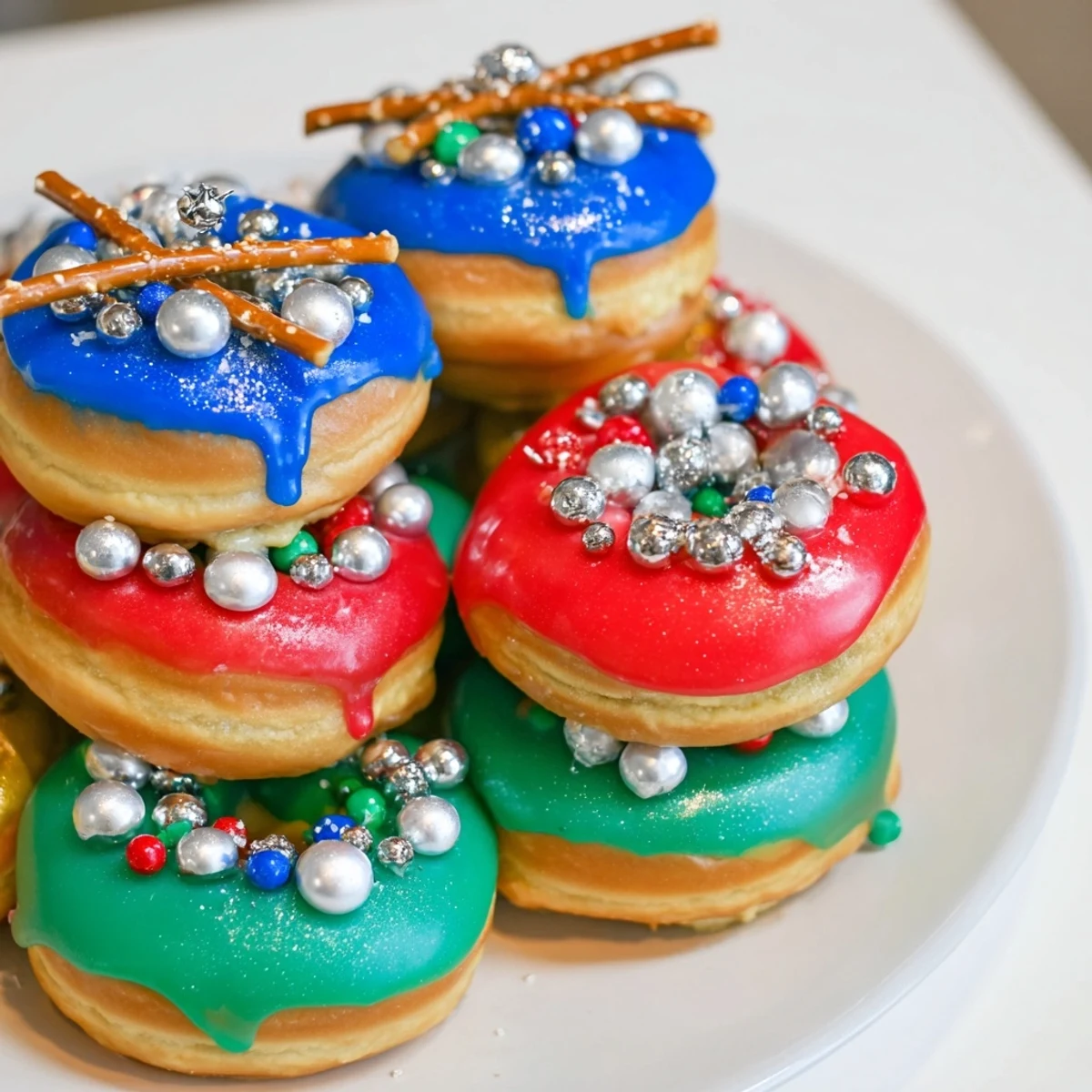 Donut Turm Weihnachten festlich