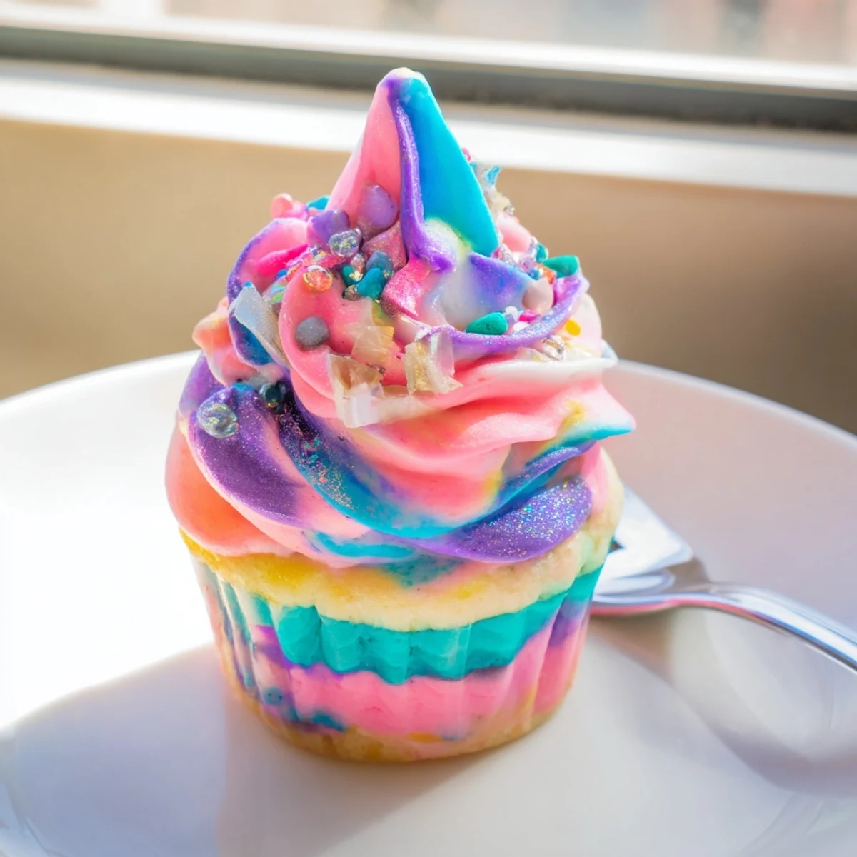 Magische Einhorn buntes Dessert