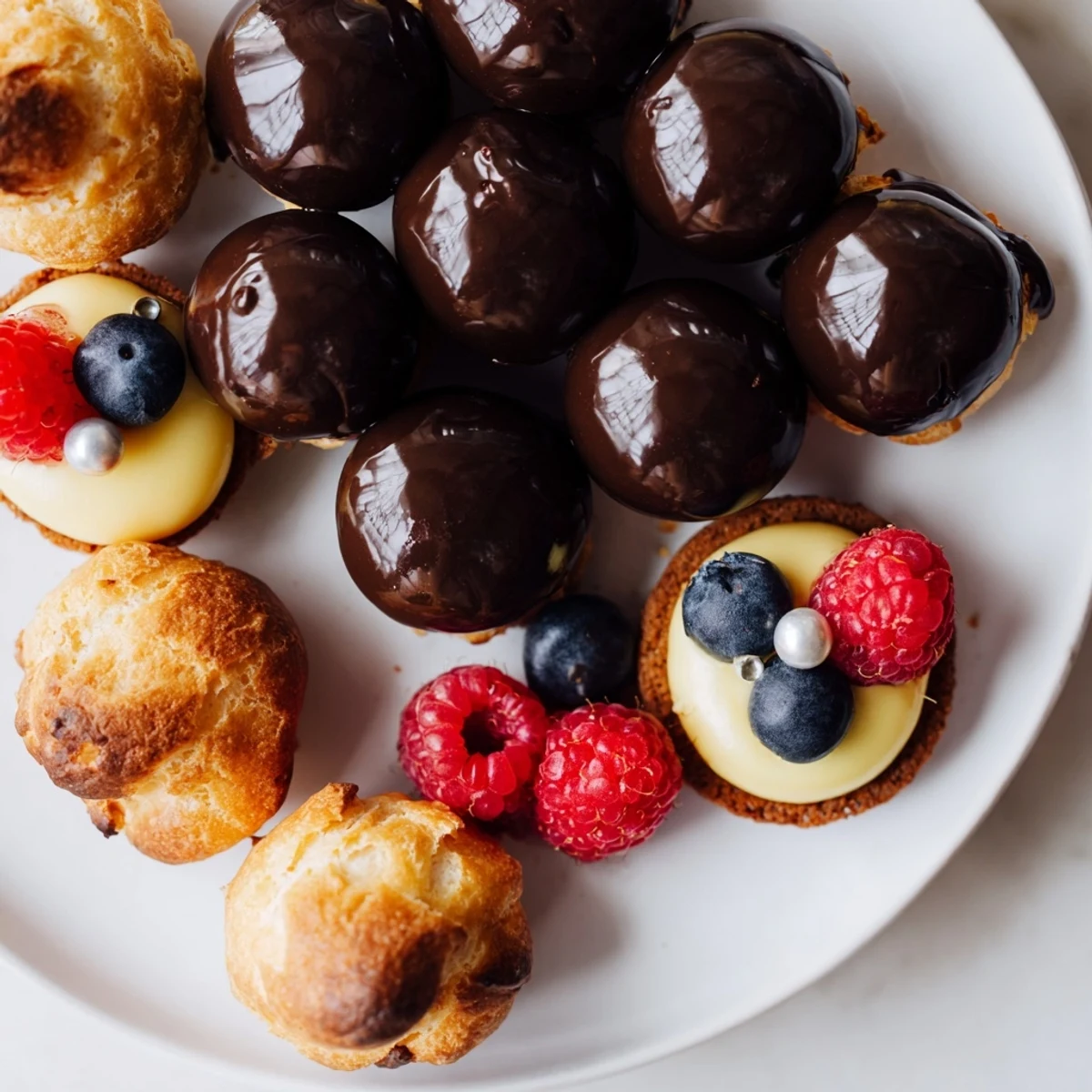 Close-up of the elegant Piste de Train Mignardises, showcasing varied textures and vibrant colors for a treat.