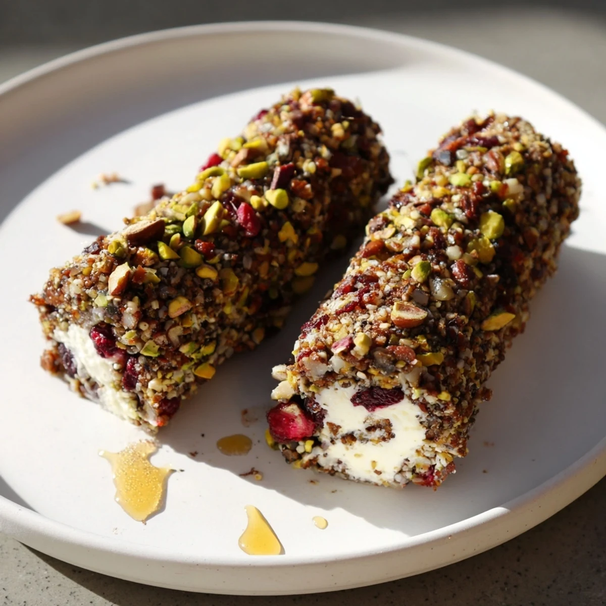 Elegant Cranberry Goat Cheese Logs board, showcasing a colorful spread with grapes and crackers to enjoy.