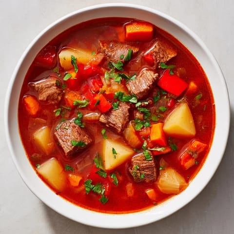 Herzhafte ungarische Gulaschsuppe