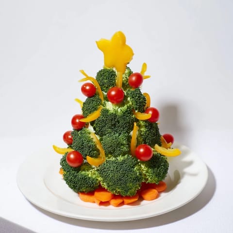 Broccoli Baum mit Tomaten