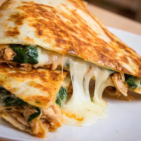 Hähnchen und Spinat Quesadilla