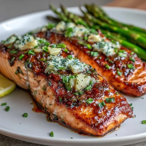 Garlic Butter Salmon Asparagus