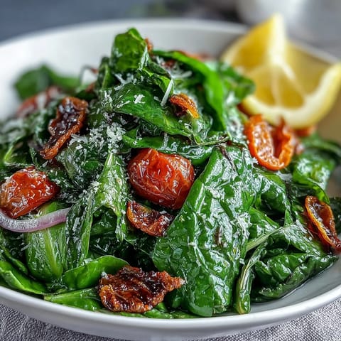 Dandelion-Greens-Salat mit Zitronen-Vinaigrette und Parmesan, eine frische und peppige Vorspeise oder Beilage.