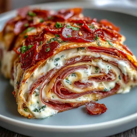 1. Italian Sub Pinwheel Wraps mit Schinken, Salami und Provolone-Käse, gefüllt mit knackigem Salat und Paprika.