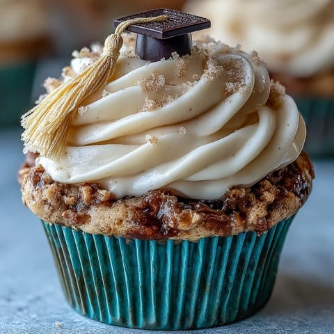 Festliche einfache Cupcakes zur Graduation mit Fondant-Abschlusskappen, perfekt dekoriert.