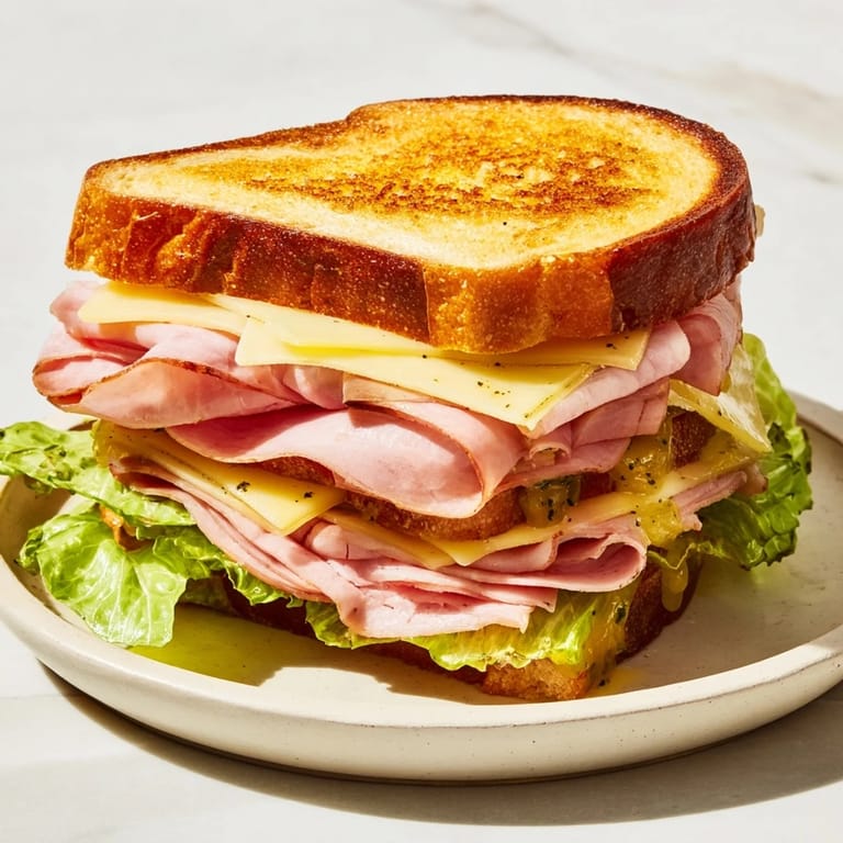 Festin du Château Royal Sandwiches: A close-up view of elegant, stacked sandwiches with vibrant toppings.