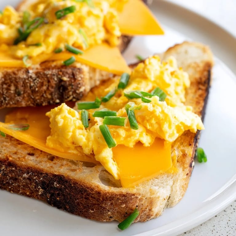 A steaming One-Pan Egg Breakfast Sandwich, featuring fluffy eggs perfectly cooked onto toasted bread.