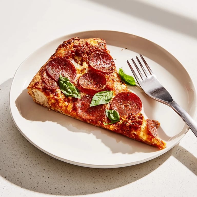 Ground Beef Pizza Base sizzling in the oven, topped with bubbly cheese and savory pepperoni slices.