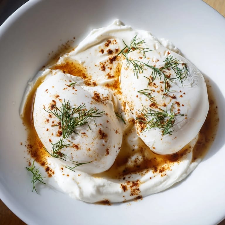 Warm, spiced brown butter drizzles temptingly over perfect poached eggs in this Cilbir recipe.