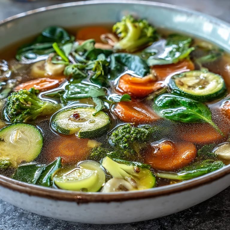 Genießen Sie diese nahrhafte Collagen-Boosting Broth Bowl mit frischer Petersilie.