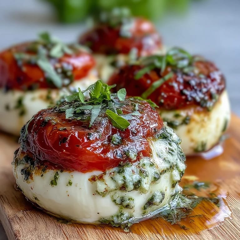 3. Leichte Caprese-Spieße mit Pesto-Drizzle, ideal als Vorspeise für italienische Abende oder Gartenpartys.