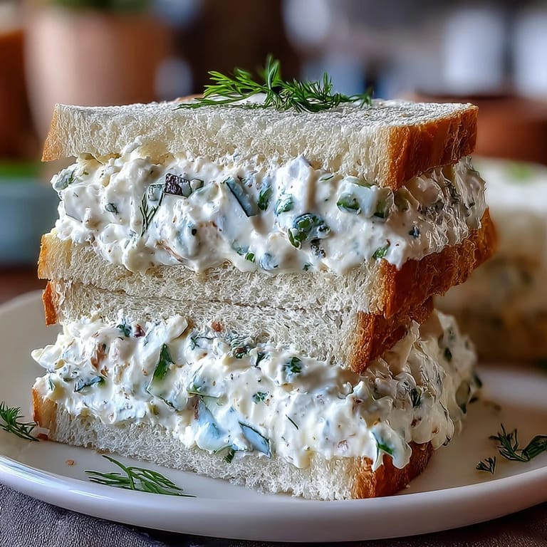 Frische Gurken-Frischkäse-Sandwiches im Kentucky Derby Benedictin-Stil, perfekt für elegante Nachmittags-Tee-Partys.