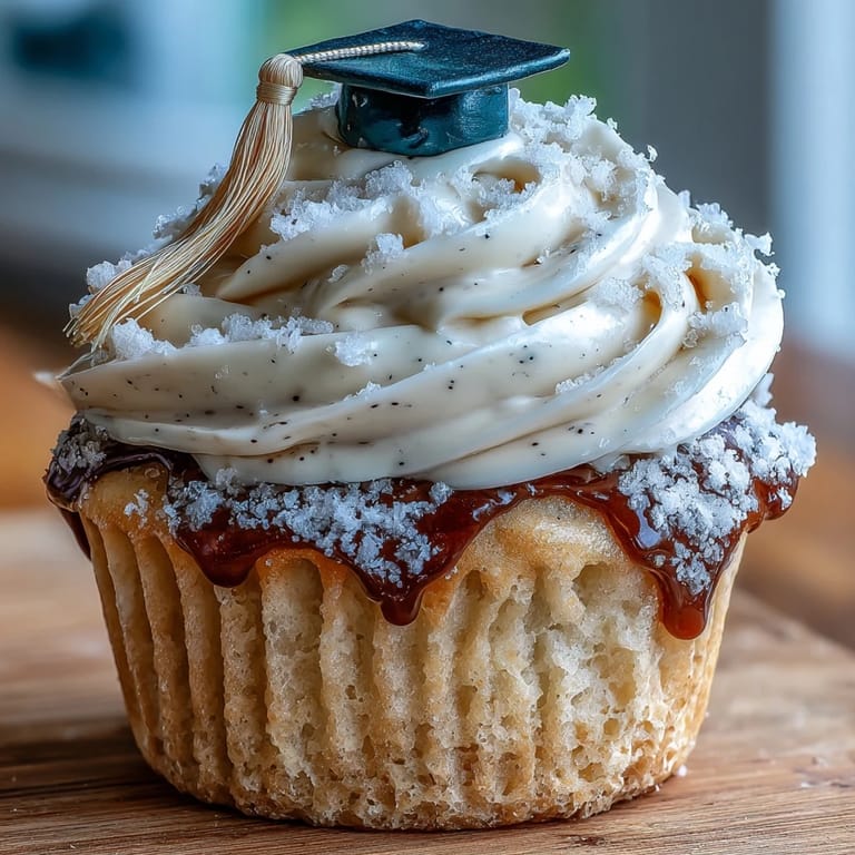 Genießen Sie diese einfachen Cupcakes zur Graduation, verziert mit cremiger Buttercreme und süßen Kappen.