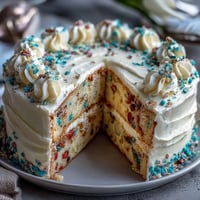 Festlicher Cinco-de-Mayo-Kuchen mit bunten Schichten und bunter Süßigkeitenfüllung für fröhliche Feiern.